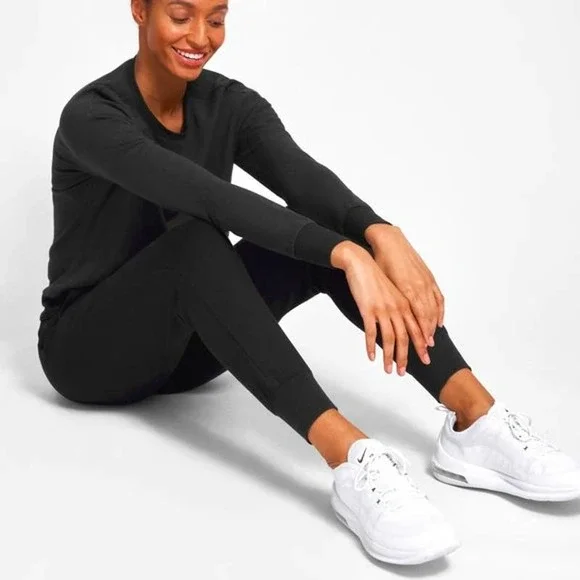 Universal Standard Black Bridget Joggers Sweatpants Elastic Waist - Picture 2 of 8